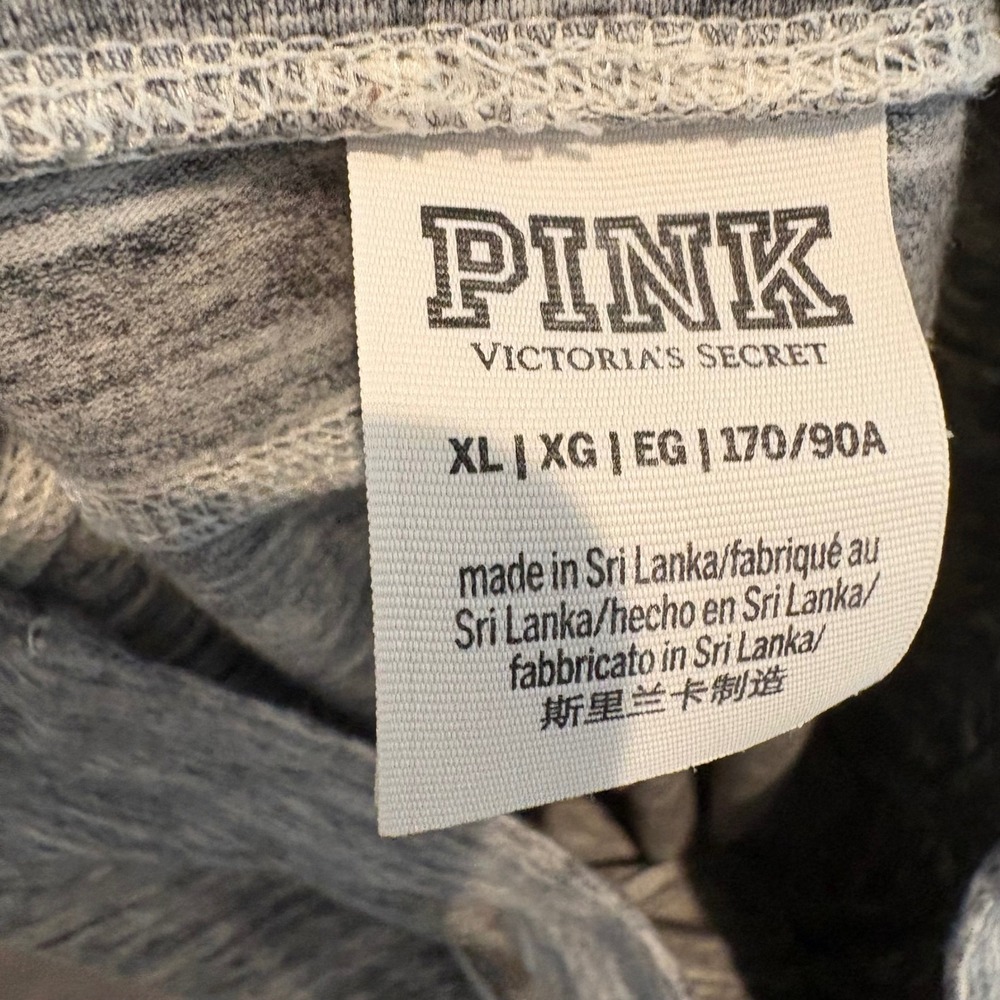 PINK Victoria's Secret XL Gray Heather Crossover Waist Cotton Blend Leggings - Picture 3 of 15